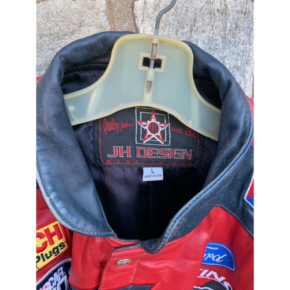JH Design VTG Men's Jacket Roush Racing NASCAR Cummins Valvoline Large USA Made - Picture 4 of 16